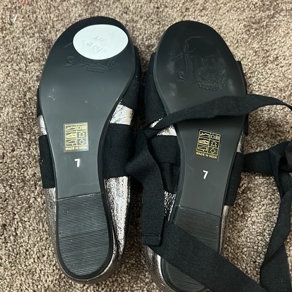 FREE PEOPLE Cece Wrap Ballet Flats / Pewter, Sz 7 NEW - Picture 9 of 11